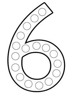 the number six with dots on it coloring pages for kids to print out and color