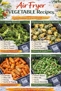 an air fryer with different types of vegetables in it