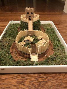 a model of a castle made out of grass