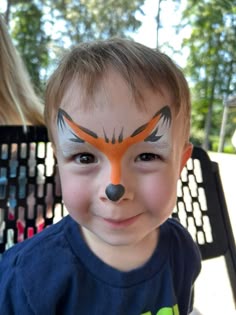 Easy Facepainting, Fox Face Painting For Kids, Easy Kids Facepaint, Easy Boys Face Paint, Kids Easy Face Painting Ideas, Simple Face Painting For Kids, Painting Face Ideas, Child Face Paint, Kid Face Painting