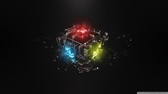 an abstract image of cubes in the dark