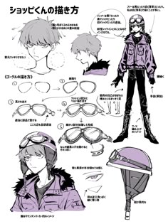 an anime character with glasses and helmet