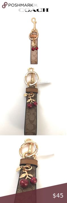 Spotted while shopping on Poshmark: 🆕 🍒 New Coach Signature Keychain w/ Cherry Charm! #poshmark #fashion #shopping #style #Coach #Accessories Cherry Multi Coach Bag Charm, Coach Japanese Cherry Bag Charm, Coach Cherry Charm, Cherry Bag Charm Coach Outlet, Coach Cherry Keychain Handbag Charm, Coach Bag With Cherry Charm, Coach Red Cherry Charm, Coach Purse With Cherry Charm, Coach Cherry Zipper Pull