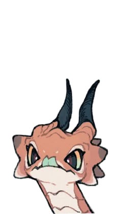 an animal with horns on it's head is shown in this cartoon character drawing