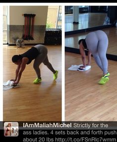 two women in tights doing exercises on the floor