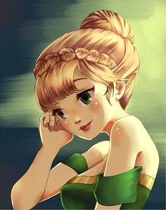 a woman with blonde hair and green eyes is posing for the camera, her hand on her head