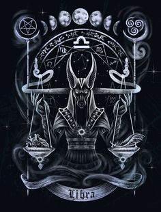 an image of a person holding scales in their hands and the words libra on it