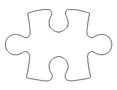 the outline of a puzzle piece is shown in black and white, with one missing