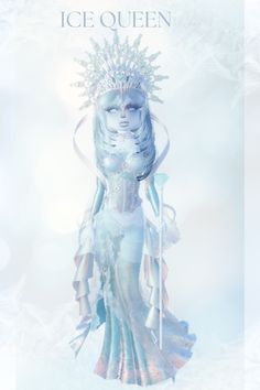 an ice queen is standing in the snow