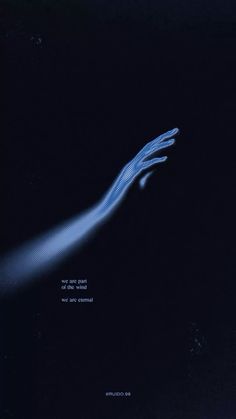 a blue poster with an image of a hand reaching out from the dark ground, in front of a black background
