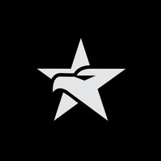 an eagle and star on a black background