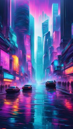 an image of a futuristic city at night