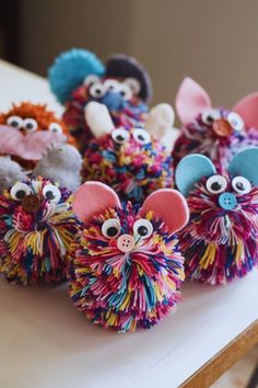 several toy mice are sitting on a table