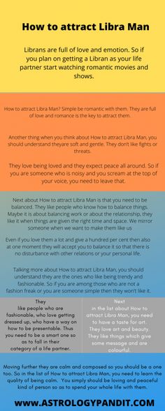 an info sheet with the text how to attract libra man