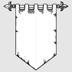 an image of a white banner with two arrows on the front and one arrow on the back