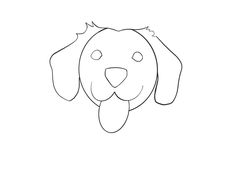 a drawing of a dog's face