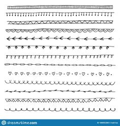 set of hand drawn borders and dividers