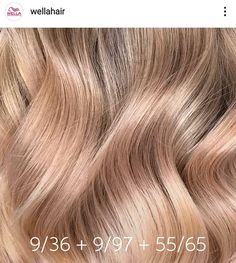 Rose Gold Wella Formula Colour, Goldwell Color Formulas Blondes, Strawberry Beige Blonde Hair Formula, Rose Gold Color Formula, Wella Color Formulas Blondes, Champagne Hair Color Formula, Rose Gold Hair Formula Wella, Wella Color Charm T86, Rose Gold Goldwell Formula