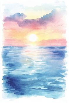 the sun is setting over the ocean water