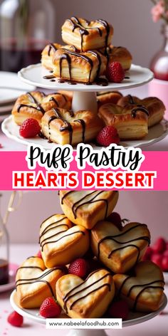 there are many pastries stacked on top of each other