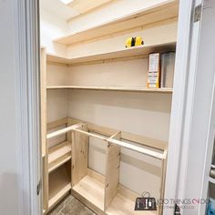 an empty pantry is shown with no shelves