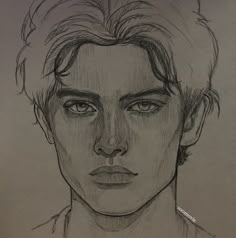 a drawing of a young man's face