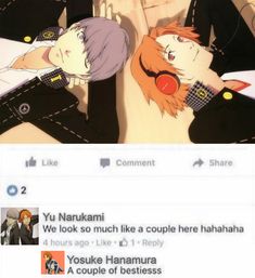 an image of two anime characters on facebook