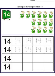 a worksheet with numbers and plants