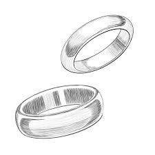 two wedding rings drawn in pencil