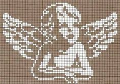 a cross stitch pattern with two people walking