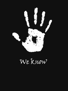 a white hand print on a black background that says we know it's okay