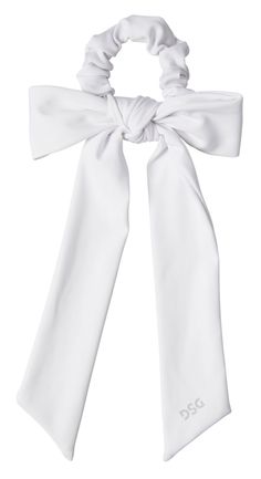 Fit & Design Hair scrunchie with ribbon Grab the ribbon for a little hair security A stretchy elastic band holds your hair so you don't have to worry about it getting in your way. White Scrunchie, White Bow, Ponytail Holders, Cute Bows, Scrunchies, Hair Ties, To My Daughter, Ribbon, Stylish Outfits