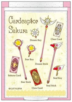 the cardcaptor and sakraa cards are shown
