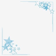 a blue and white background with stars in the corner, on top of an empty sheet of paper