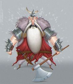 an image of a cartoon character holding two axes