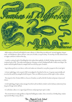 an advertisement for snakes in mythology