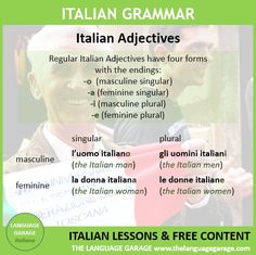 an italian lesson for beginners to learn how to use the italian language with pictures