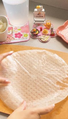 a person is making food on a table