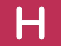 the letter h on a red background