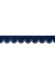 a blue scalloped edge on a white background