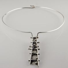 Modernist Necklace Statement Necklace Unique by SalonUber on Etsy Modernist Abstract Brutalist, Silver Brutalist Necklace As Gift, Mid Century Modernist Mexican Necklace, Kinetic Brutalist Necklace Inspiration, Brutalist Necklace, Brutalist Jewelry Necklace, Brutalist Jewelry Etsy, Abstract Brutalist Jewelry, Vintage Brutalist Necklace