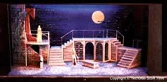 a model of a stage set with stairs and steps