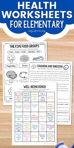 healthy worksheets for elementary students to help them learn the five food groups