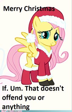 a pinkie pony wearing a santa hat and red coat with the words merry heart's warming on it