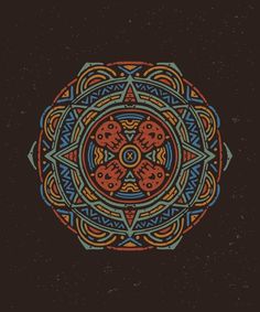 a colorful circular design on a black background