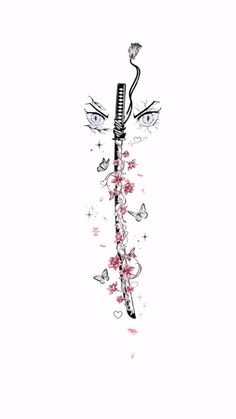 Cherry blossoms nezukos eyes demon slayer sword butterfly