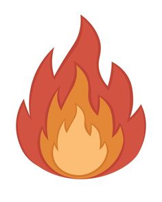 Doodle Flat Clipart. Fire flame illustration. All Objects Are Repainted.