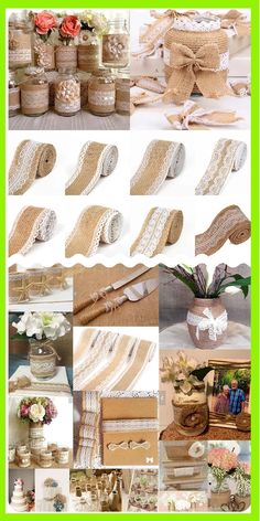 many different pictures of ribbons and boxes with flowers in them on the bottom right hand corner