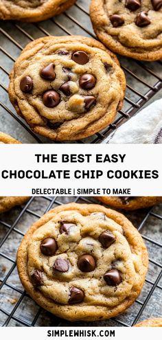 An image shows easy chocolate chip cookies baking. Another image shows baked cookies ready to eat. Finding simple recipes to make delicious baked goods is easy with these tips. Reference to 2 images.