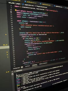 a computer screen with many lines of code on it